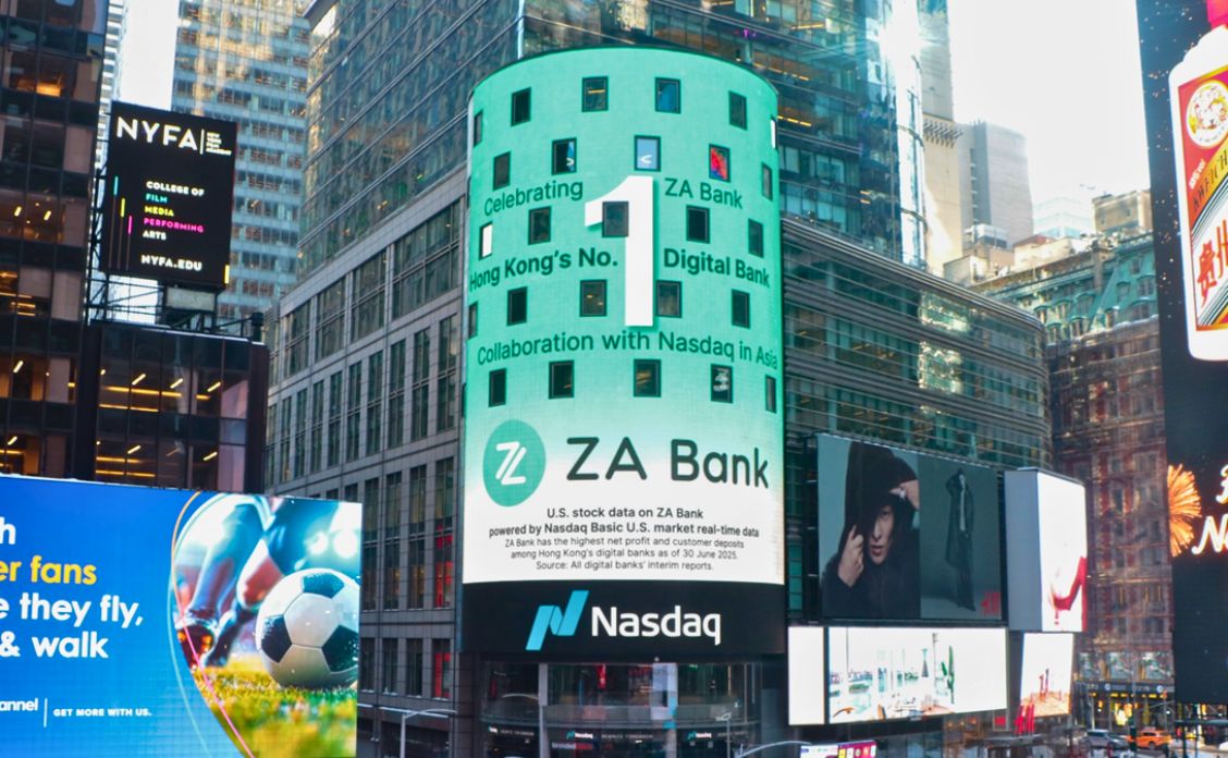 ZA Bank empowered by Nasdaq’s U.S. real-time market data to advance digital wealth management in Hong Kong